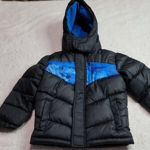 CB Sports 4 Black Blue Hooded Puffer Jacket